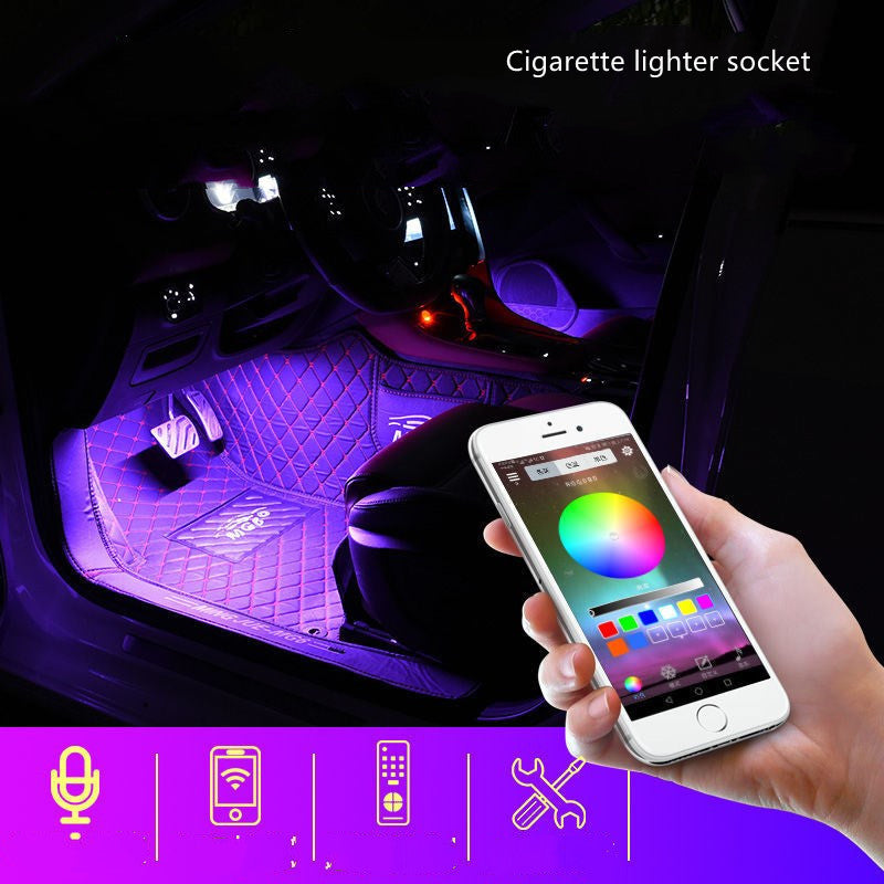 Usb Voice Control Music Rhythm Light Car Interior Modification