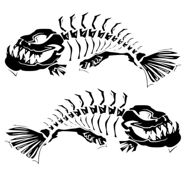 Small Skeleton Fish Boat Car Sticker