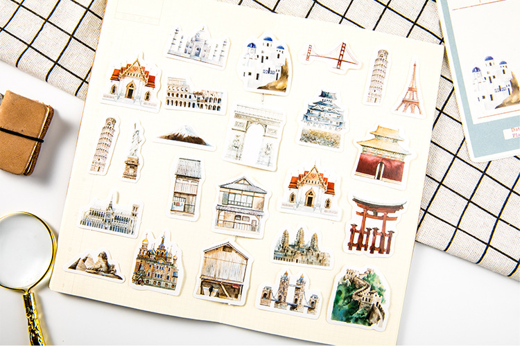 World Architecture History Boxed Sticker