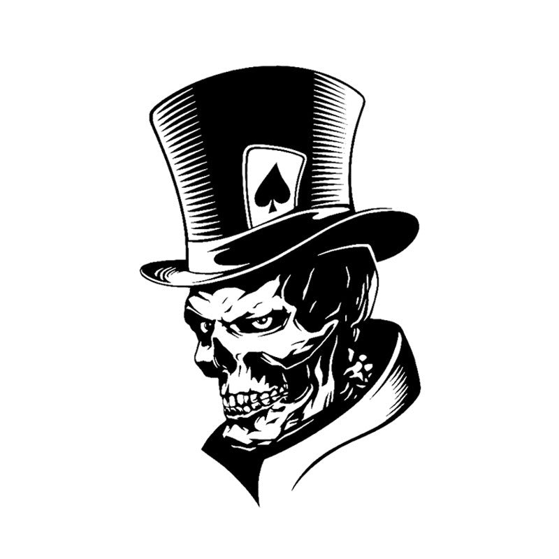 Skull Head Playing Card Personality Car Sticker