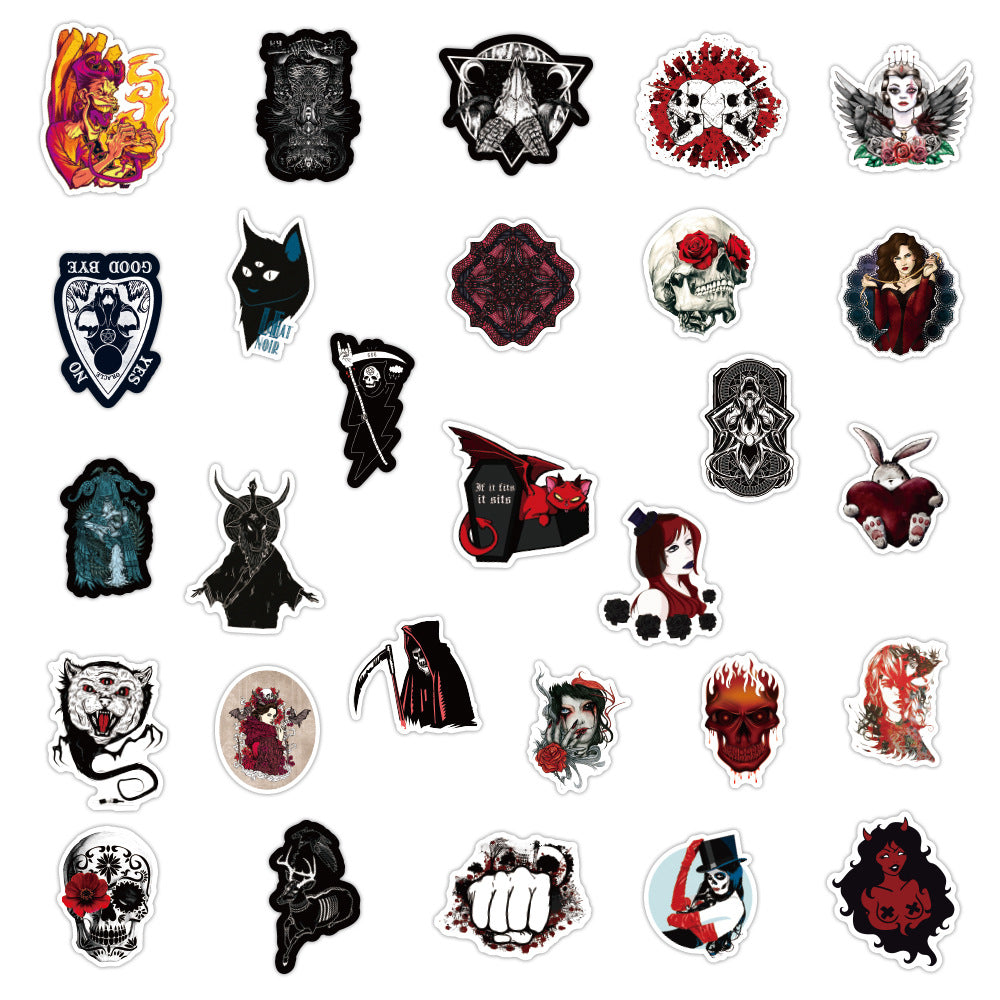 100 Gothic Demon Dark Red Series Graffiti Sticker Water Cup Trunk Guitar Car Sticker Waterproof