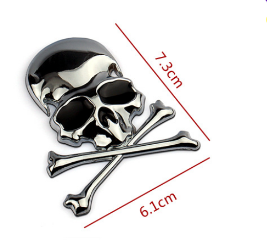 Automobile metal personality linked skull stickers