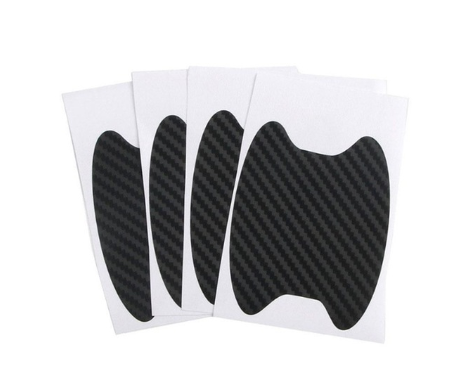 4pcs Set Of Door Stickers Carbon Fiber Scratch-resistant Car Handle Stickers