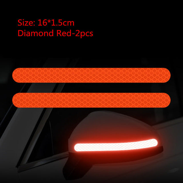 Car Reflective Rearview Mirror Warning Sticker Reversing Mirror Night Safety Reflection Warning Strip Anti-collision Scratch Sticker