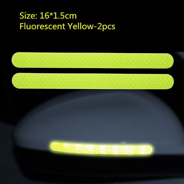 Car Reflective Rearview Mirror Warning Sticker Reversing Mirror Night Safety Reflection Warning Strip Anti-collision Scratch Sticker