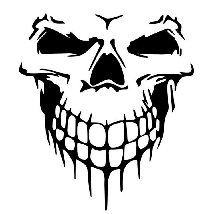 Hood Sticker Side Door Sticker Skull Head Reflective Car Sticker