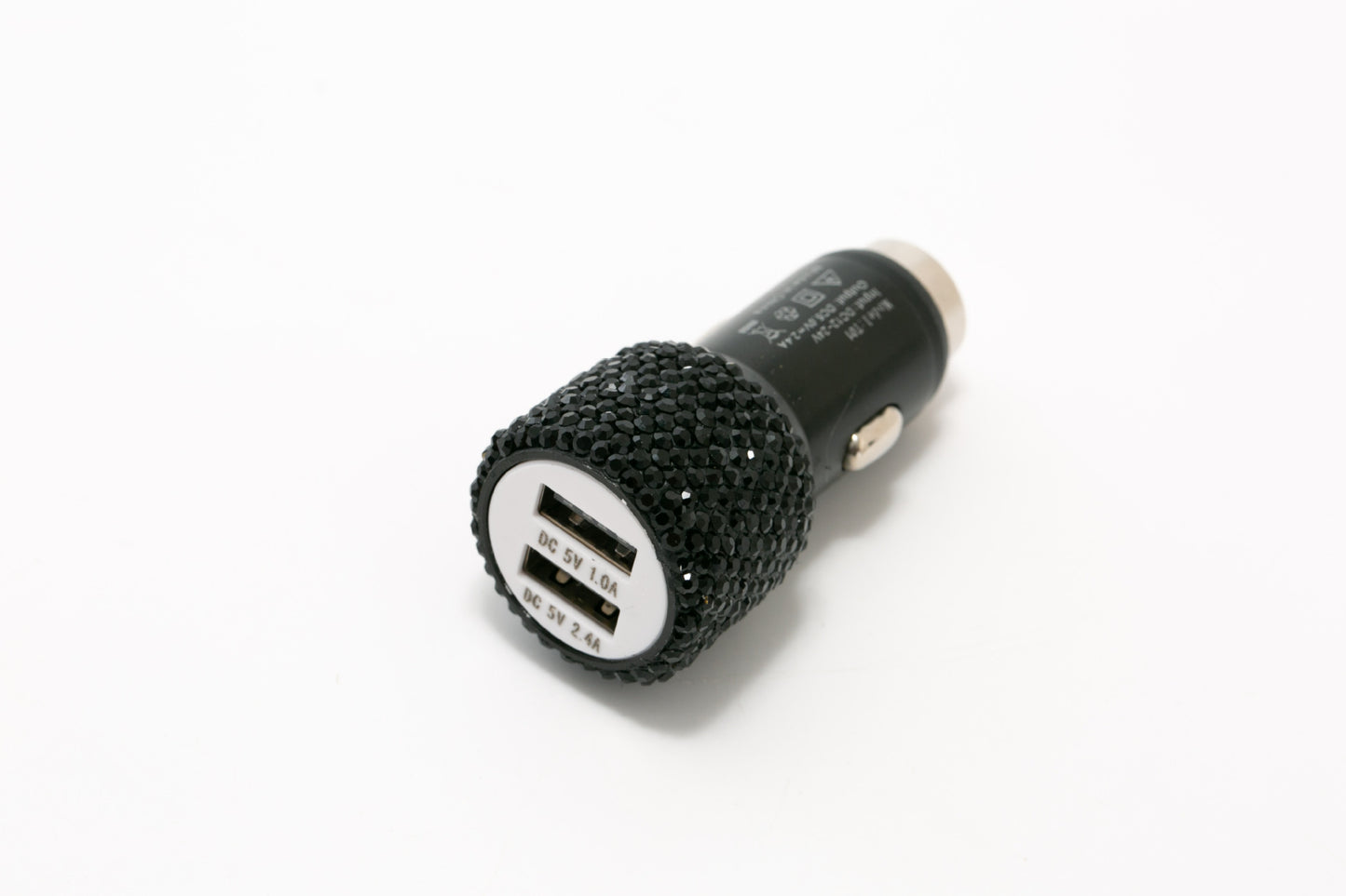 2.4A Dual Port Car Mobile Phone Charger With One For Two Diamond-Inlaid Dual Usb Car Charger Travel Car Charging Head