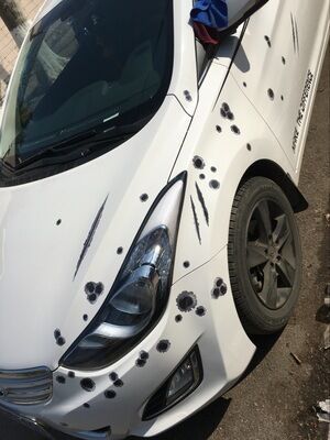 Car scratch simulation bullet hole crack sticker