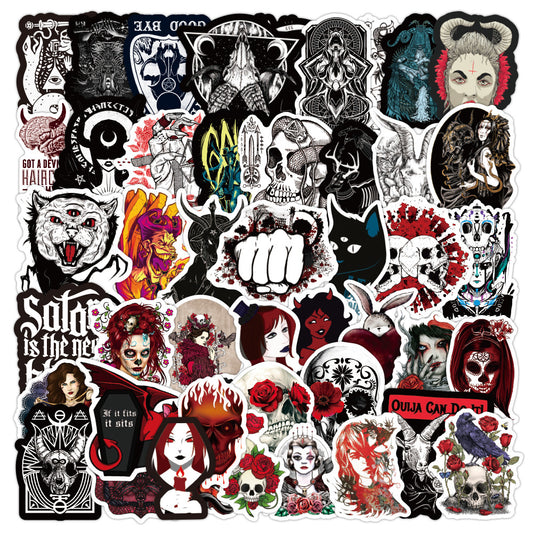 100 Gothic Demon Dark Red Series Graffiti Sticker Water Cup Trunk Guitar Car Sticker Waterproof