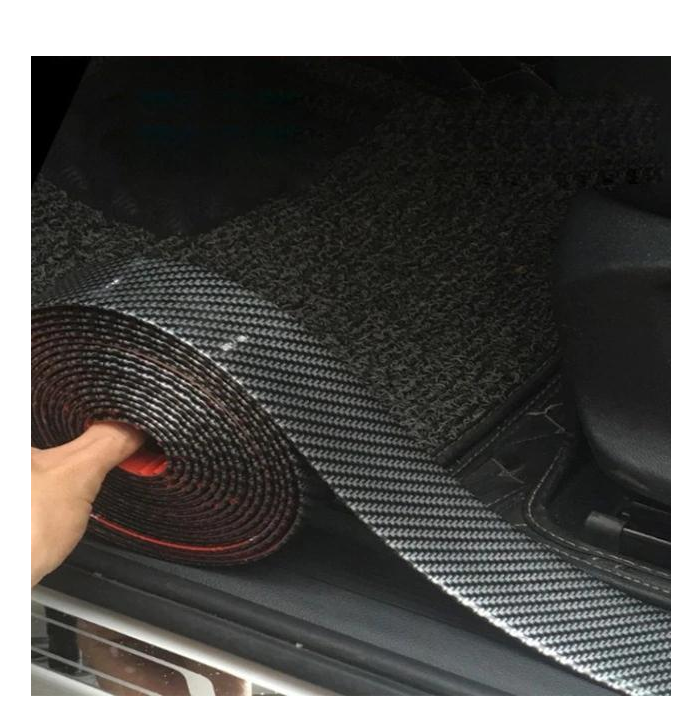 Automobile Threshold Bar Anti-stick General Door Side Bumper Stickers Universal Modified Pedal Trim Strips Carbon Fiber Pattern