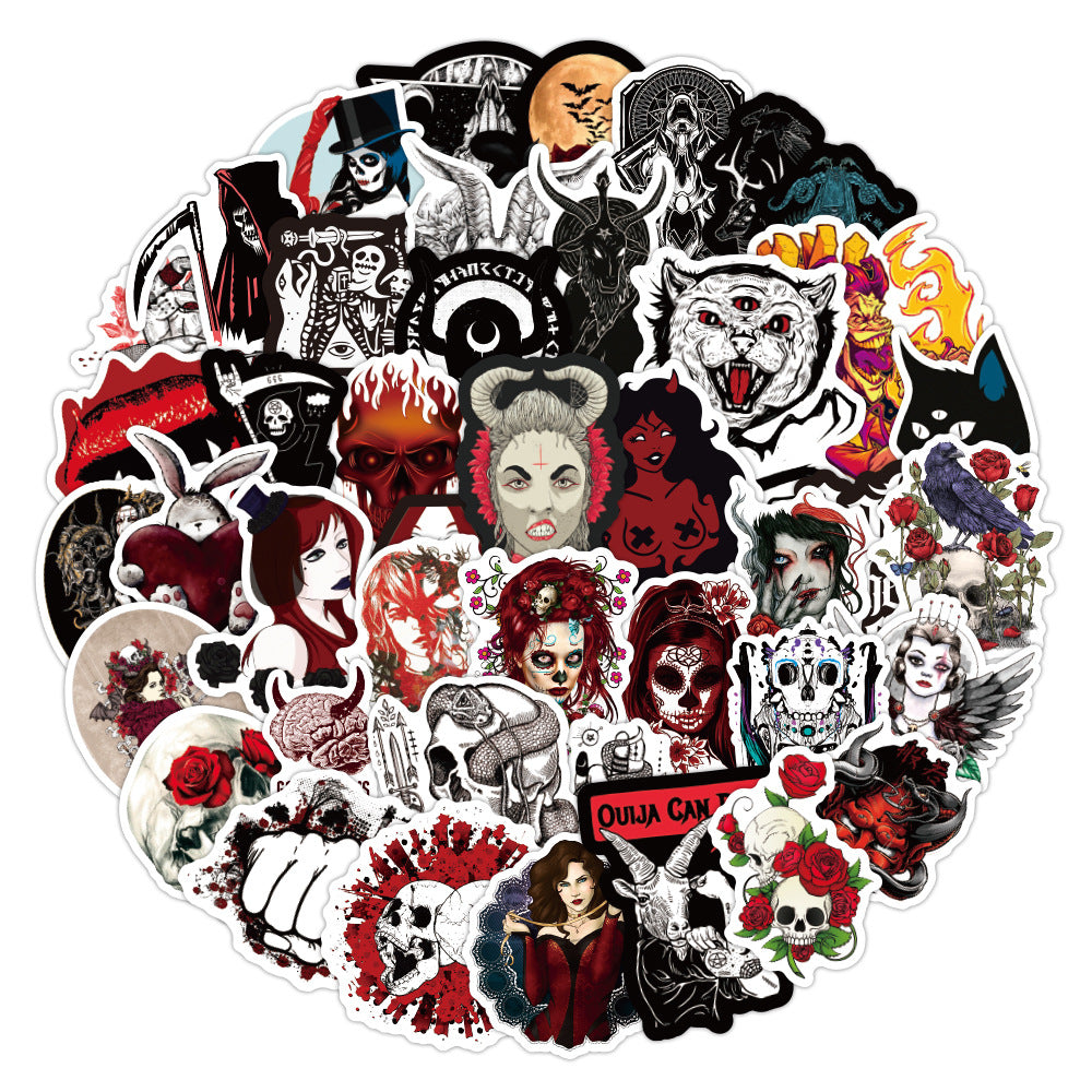 100 Gothic Demon Dark Red Series Graffiti Sticker Water Cup Trunk Guitar Car Sticker Waterproof