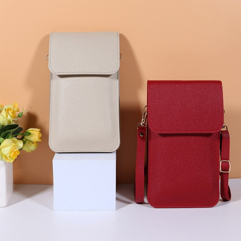 Mini Shoulder Crossbody Bags For Women Casual Solid Color Mobile Phone Bag Long Wallet