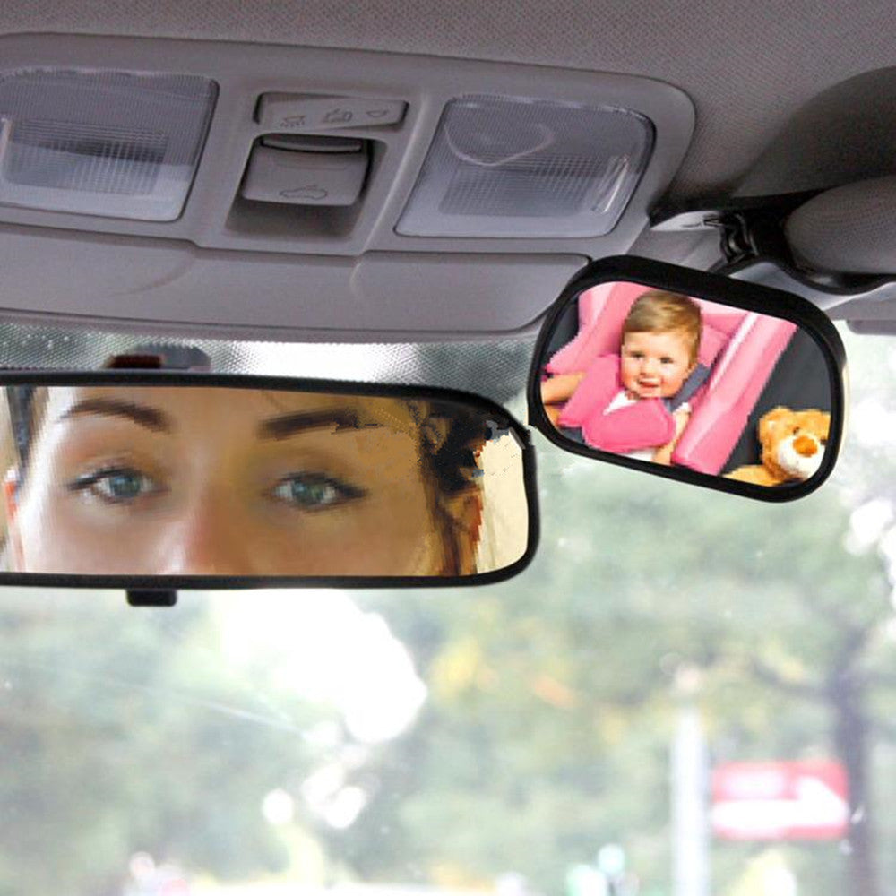 Mini Car Baby View Mirror 2 IN 1 / Car Rear Baby Safety Convex Mirror for Car Adjustable Baby Mirror