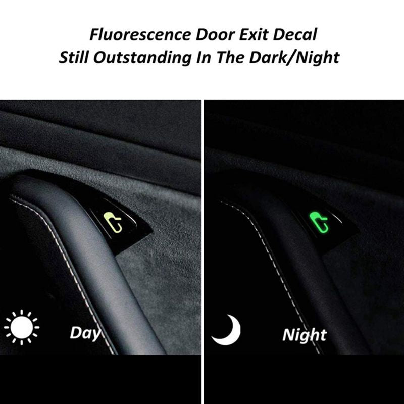 Luminous door opening button label