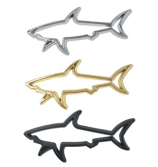 Personalized Hollow Shark Metal Decorative Label