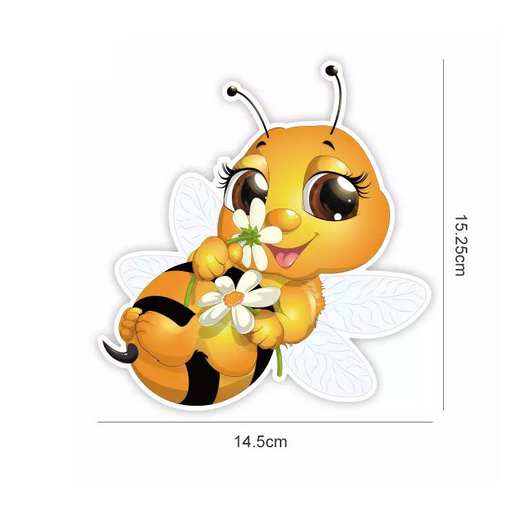 Cartoon Little Bee Car Body Bumper Window Sticker