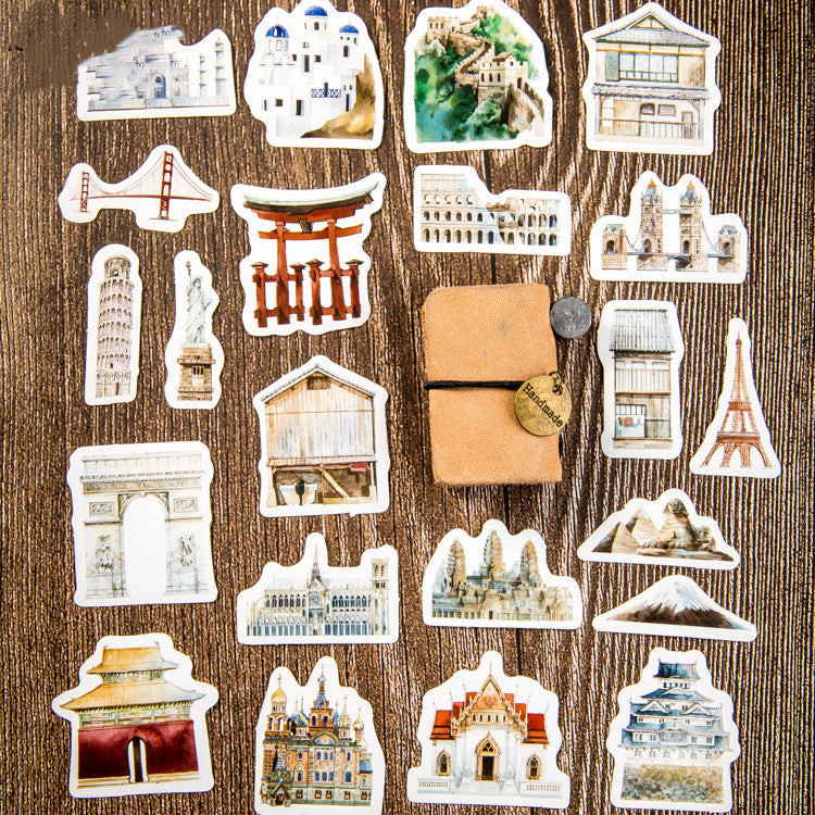 World Architecture History Boxed Sticker