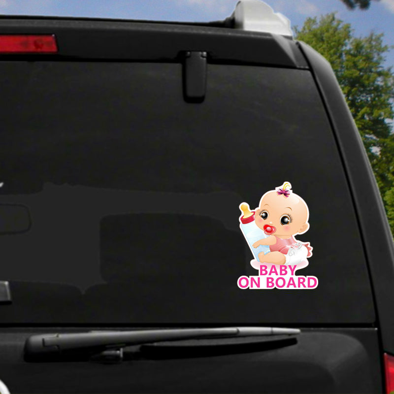 Baby On Board Princess Bottle Car Reflective Sticker