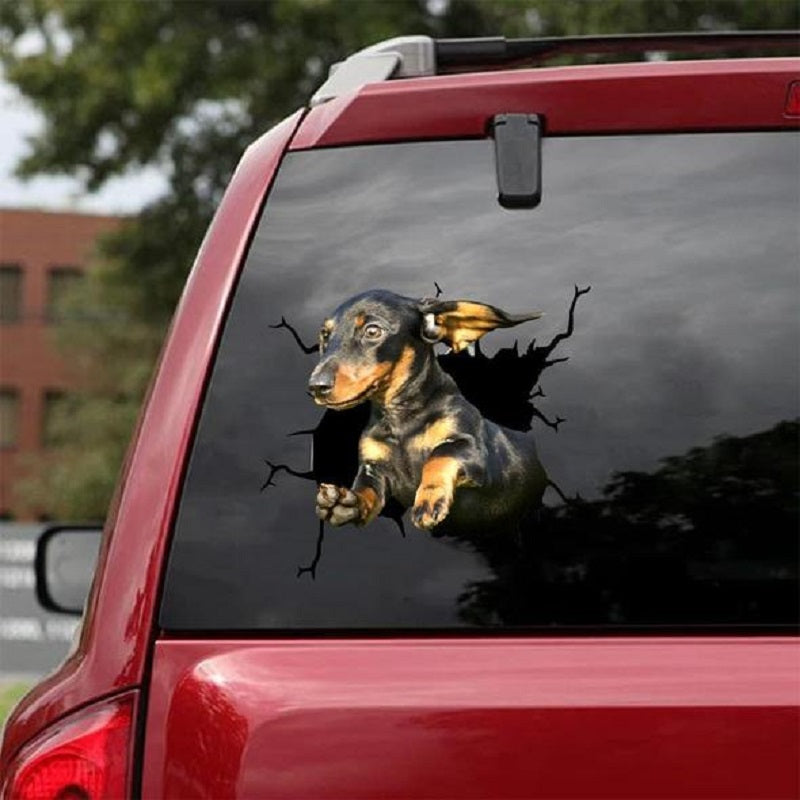 Animal Wall All Kinds Of Puppy Creative Broken Hole Car Window Electrostatic Stickers