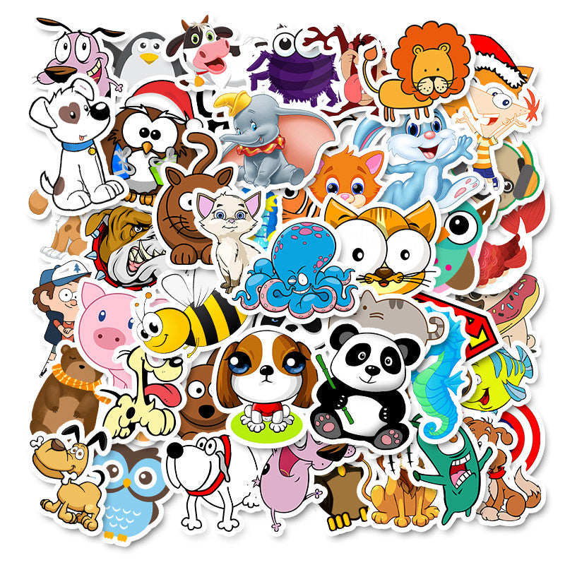 50pcs cartoon trolley case stickers