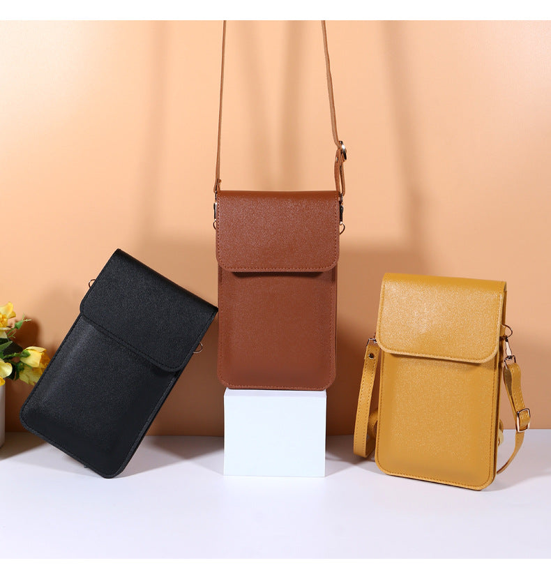 Mini Shoulder Crossbody Bags For Women Casual Solid Color Mobile Phone Bag Long Wallet