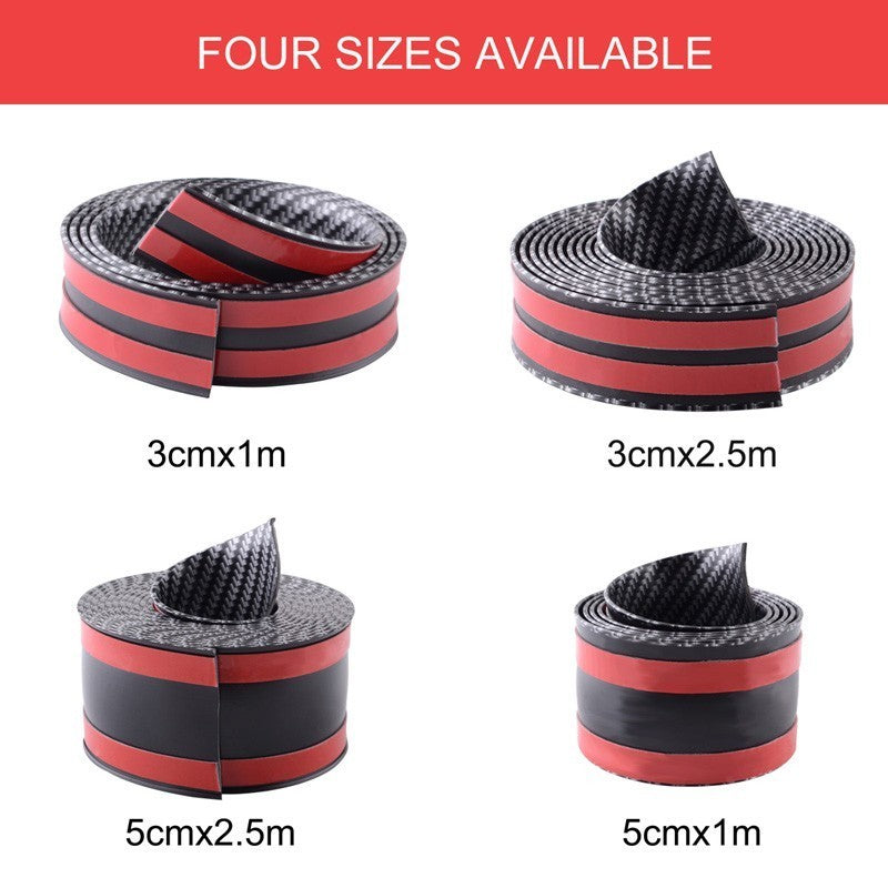 Automobile Threshold Bar Anti-stick General Door Side Bumper Stickers Universal Modified Pedal Trim Strips Carbon Fiber Pattern