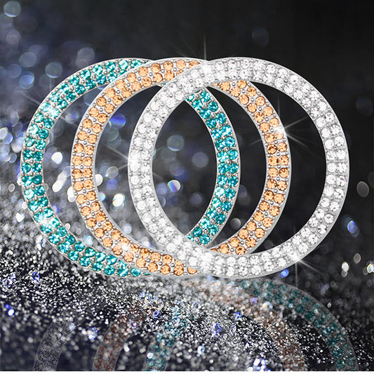 One-key Start Ring, Diamond-encrusted Car Logo Protection