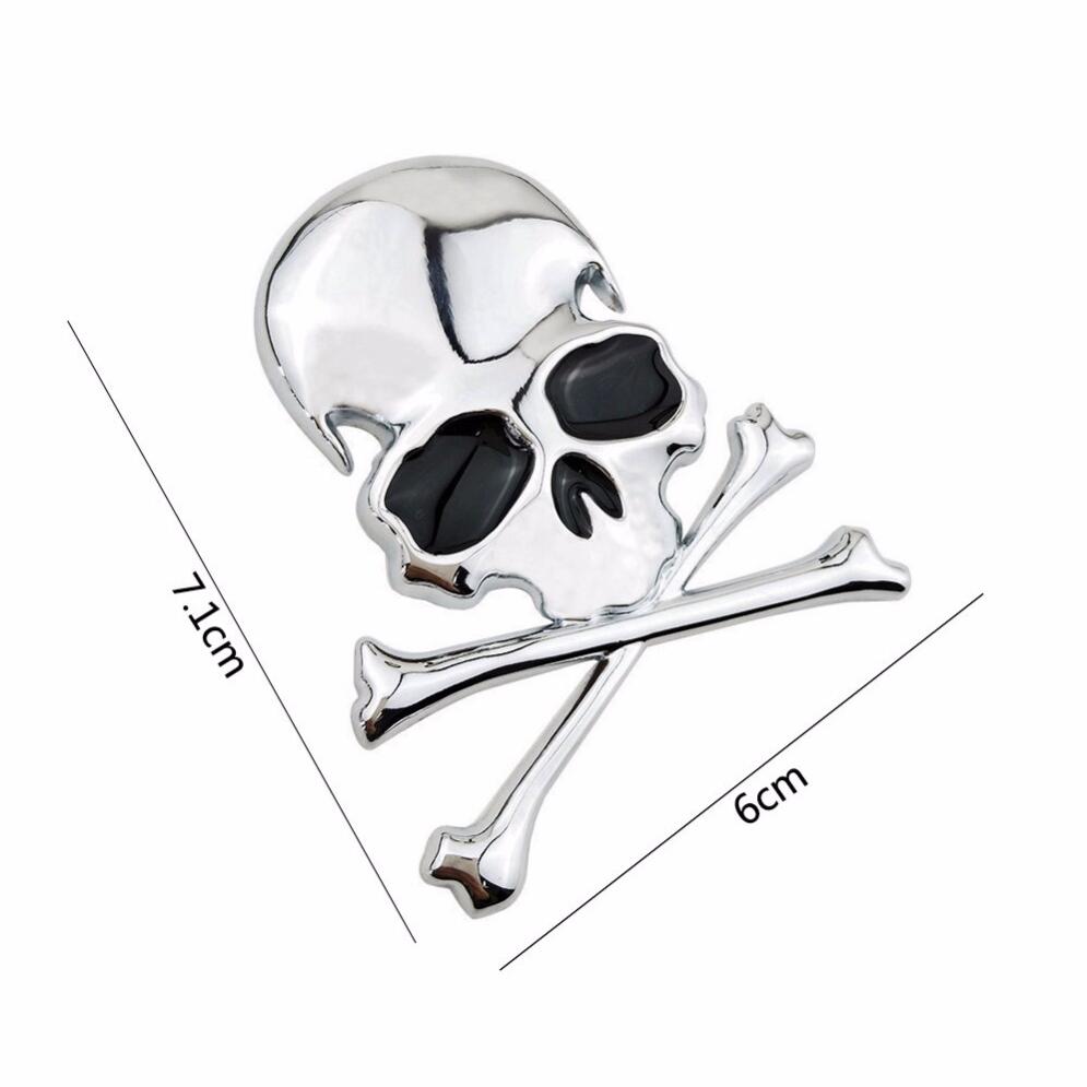 3d metal alloy zinc skull skeleton bones car truck bike stickers labels emblem sign car styling jewelry intimate accessories