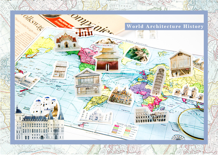 World Architecture History Boxed Sticker