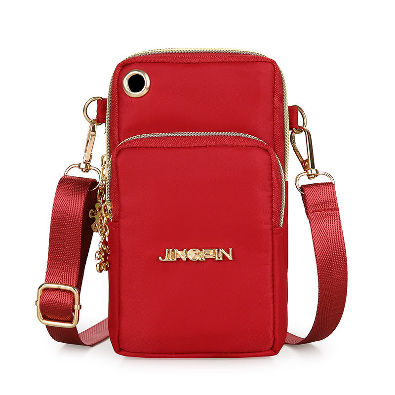 Mobile Phone Bag Women Shoulder Bag 3-layer Zipper Design Small Crossbody Shouder Bags Wallet Coin Purse