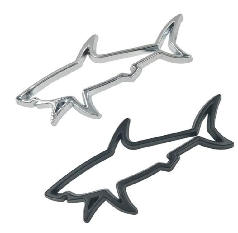 Personalized Hollow Shark Metal Decorative Label