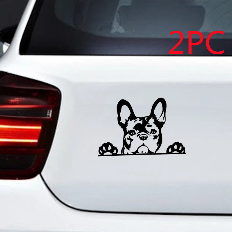 2PC Car Sticker Dog Pattern Sticker Animal Reflective Car Sticker Rear Window Glass Scratch Sticker