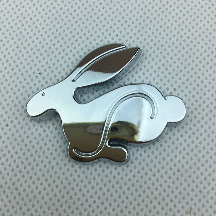 3D Stereo Rabbit Metal Car Logo