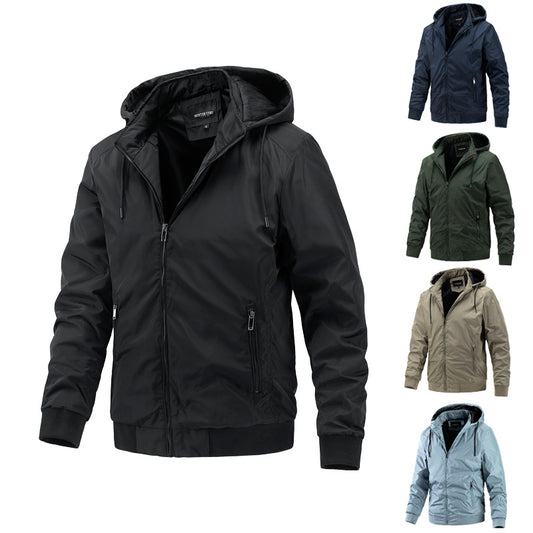 Men's Detachable Hooded Jacket Casual Sports Thin Cotton Jacket