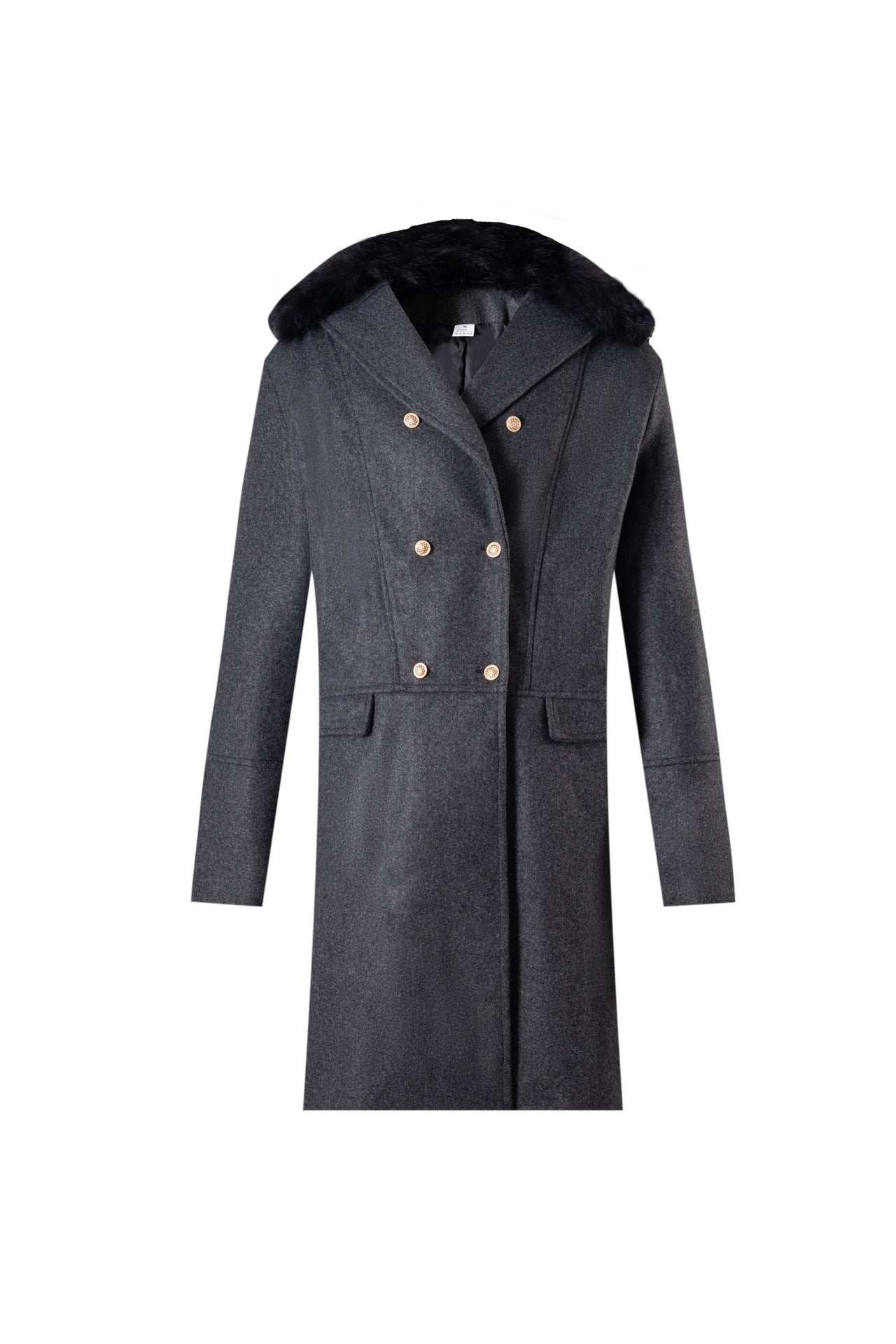 Casual Woolen Men's Coat Fur Collar