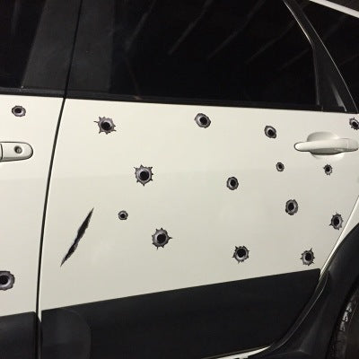 Simulation Bullet Hole Scratches Cover Decorative Car Stickers Cracks Modified 3d Creative Waterproof