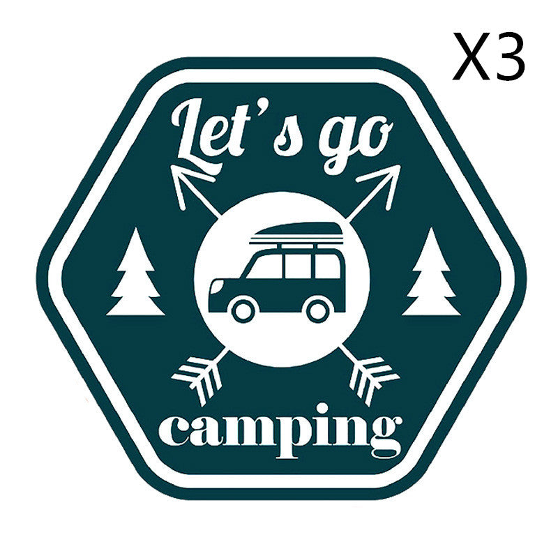 Camping Funny Car Sticker Cartoon Creative Motorcycle Refrigerator Skateboard