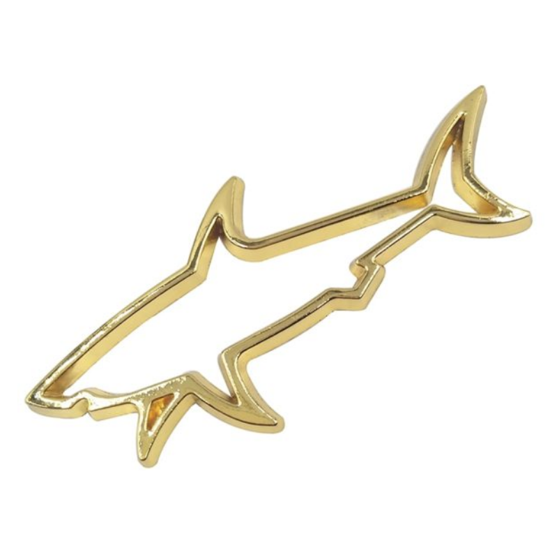 Personalized Hollow Shark Metal Decorative Label