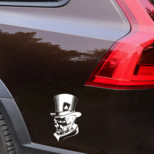 Skull Head Playing Card Personality Car Sticker