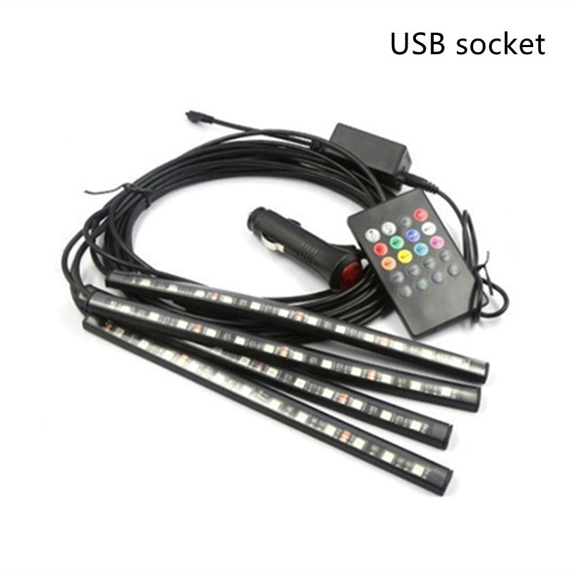 Usb Voice Control Music Rhythm Light Car Interior Modification