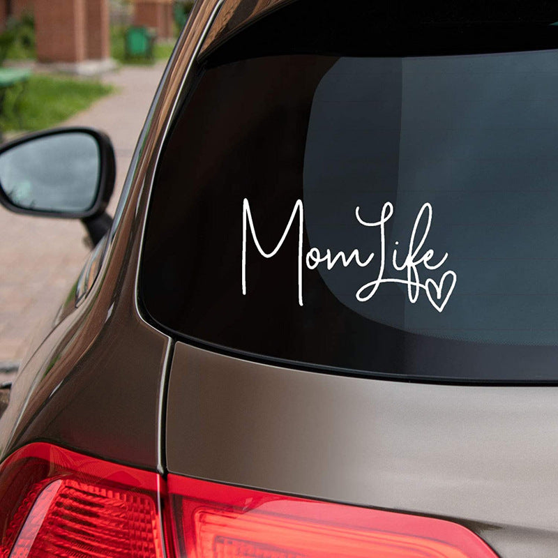 Car Decals Mom Life Cute Carved Window Wall Stickers