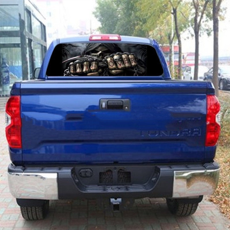 Death Skull Rear Window Decal Truck