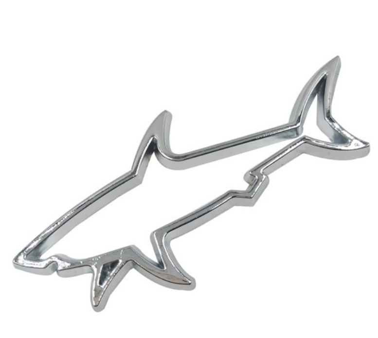 Personalized Hollow Shark Metal Decorative Label