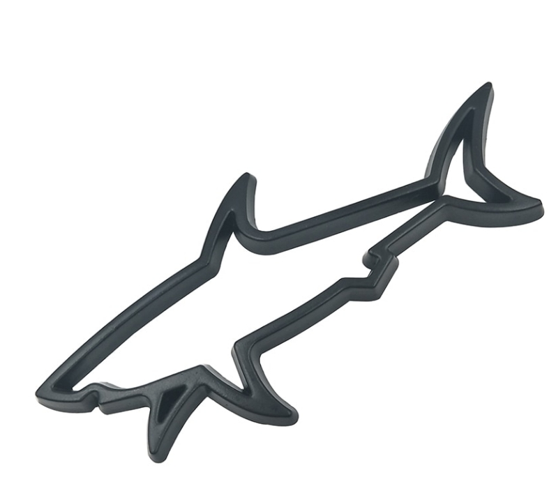 Personalized Hollow Shark Metal Decorative Label