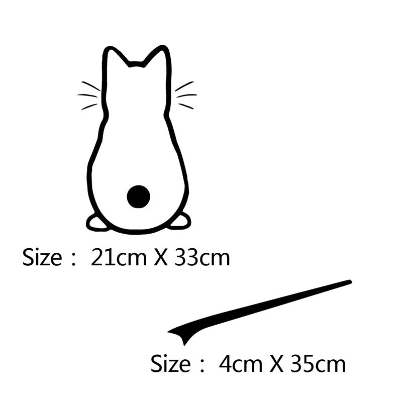 Love Heart Electrocardiogram Music Cartoon Cat Car Sticker