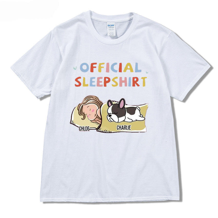 Cute Cartoon Printed Loose All-match Summer Round Neck Niche Pure Cotton Top T-shirt With Short Sleeves