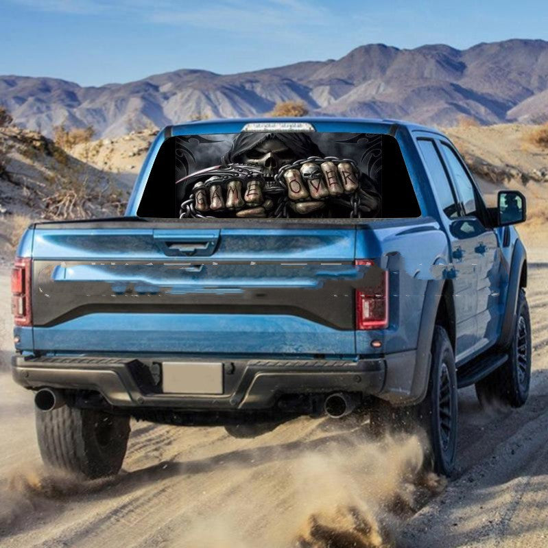 Death Skull Rear Window Decal Truck