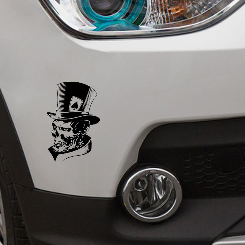 Skull Head Playing Card Personality Car Sticker